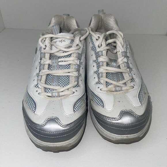 Sketchers Shape Ups Womens Walking Toning Shoe SN11803 White Blue Silver Sz 9.5 - Picture 2 of 10